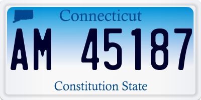 CT license plate AM45187