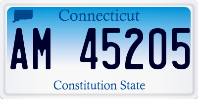 CT license plate AM45205