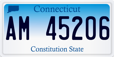 CT license plate AM45206