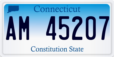 CT license plate AM45207