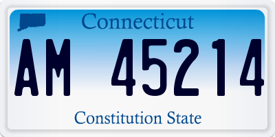 CT license plate AM45214