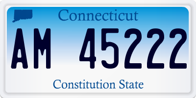 CT license plate AM45222