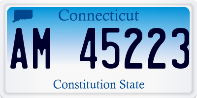 CT license plate AM45223