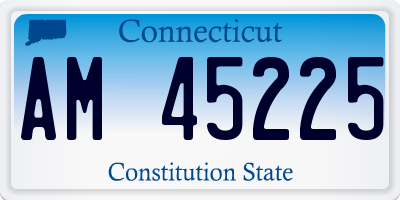 CT license plate AM45225