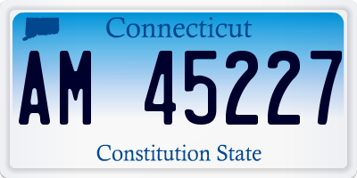 CT license plate AM45227