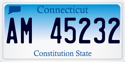 CT license plate AM45232