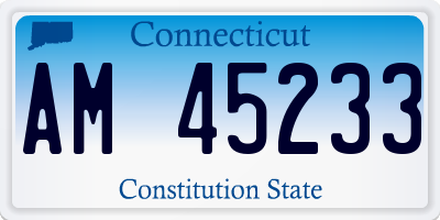 CT license plate AM45233