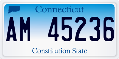 CT license plate AM45236