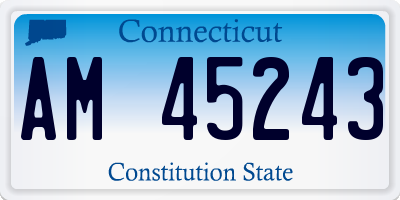 CT license plate AM45243