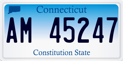 CT license plate AM45247