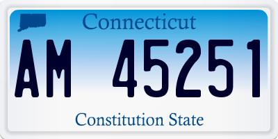 CT license plate AM45251