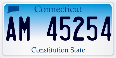 CT license plate AM45254