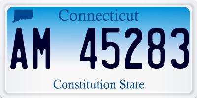 CT license plate AM45283
