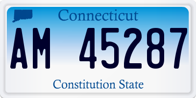 CT license plate AM45287