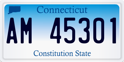 CT license plate AM45301