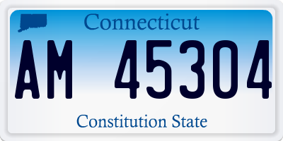 CT license plate AM45304