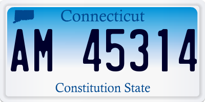 CT license plate AM45314