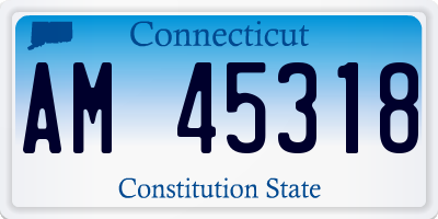 CT license plate AM45318
