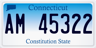CT license plate AM45322