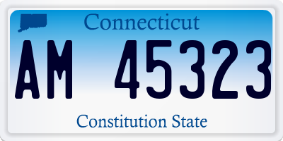 CT license plate AM45323