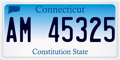 CT license plate AM45325