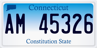 CT license plate AM45326