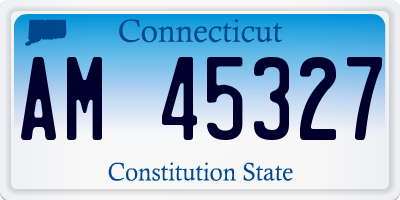 CT license plate AM45327