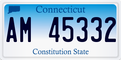 CT license plate AM45332