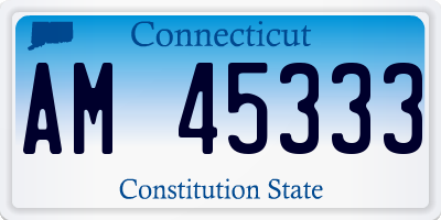 CT license plate AM45333