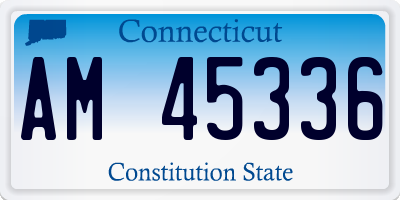 CT license plate AM45336
