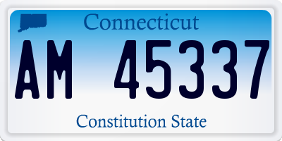 CT license plate AM45337
