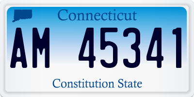 CT license plate AM45341