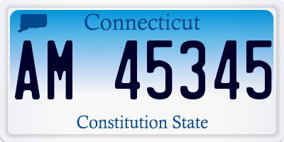 CT license plate AM45345