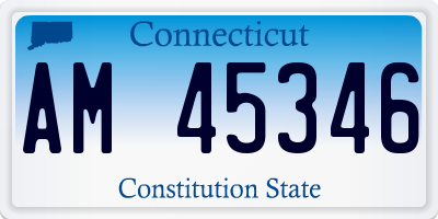 CT license plate AM45346