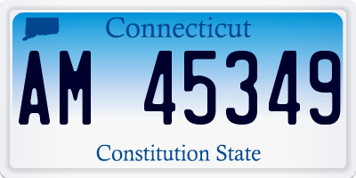 CT license plate AM45349