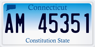 CT license plate AM45351