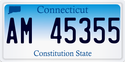 CT license plate AM45355