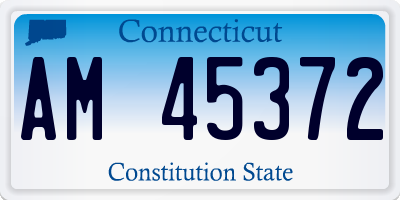 CT license plate AM45372