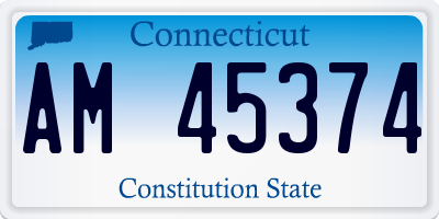 CT license plate AM45374
