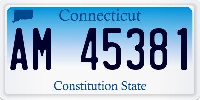 CT license plate AM45381