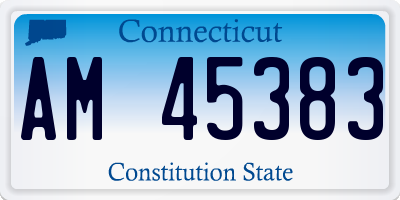 CT license plate AM45383
