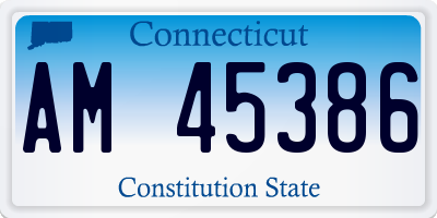 CT license plate AM45386