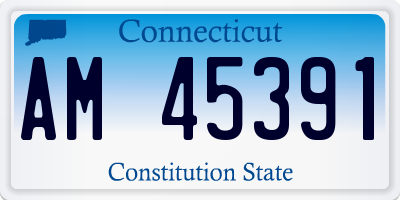 CT license plate AM45391