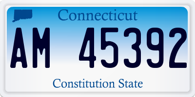 CT license plate AM45392