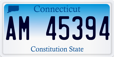 CT license plate AM45394