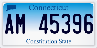 CT license plate AM45396