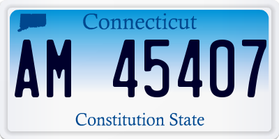 CT license plate AM45407
