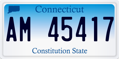 CT license plate AM45417