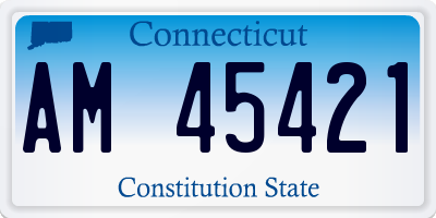 CT license plate AM45421