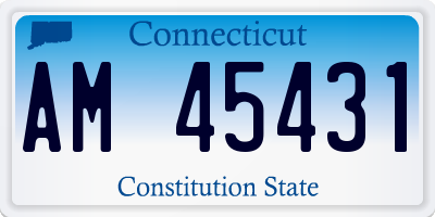 CT license plate AM45431